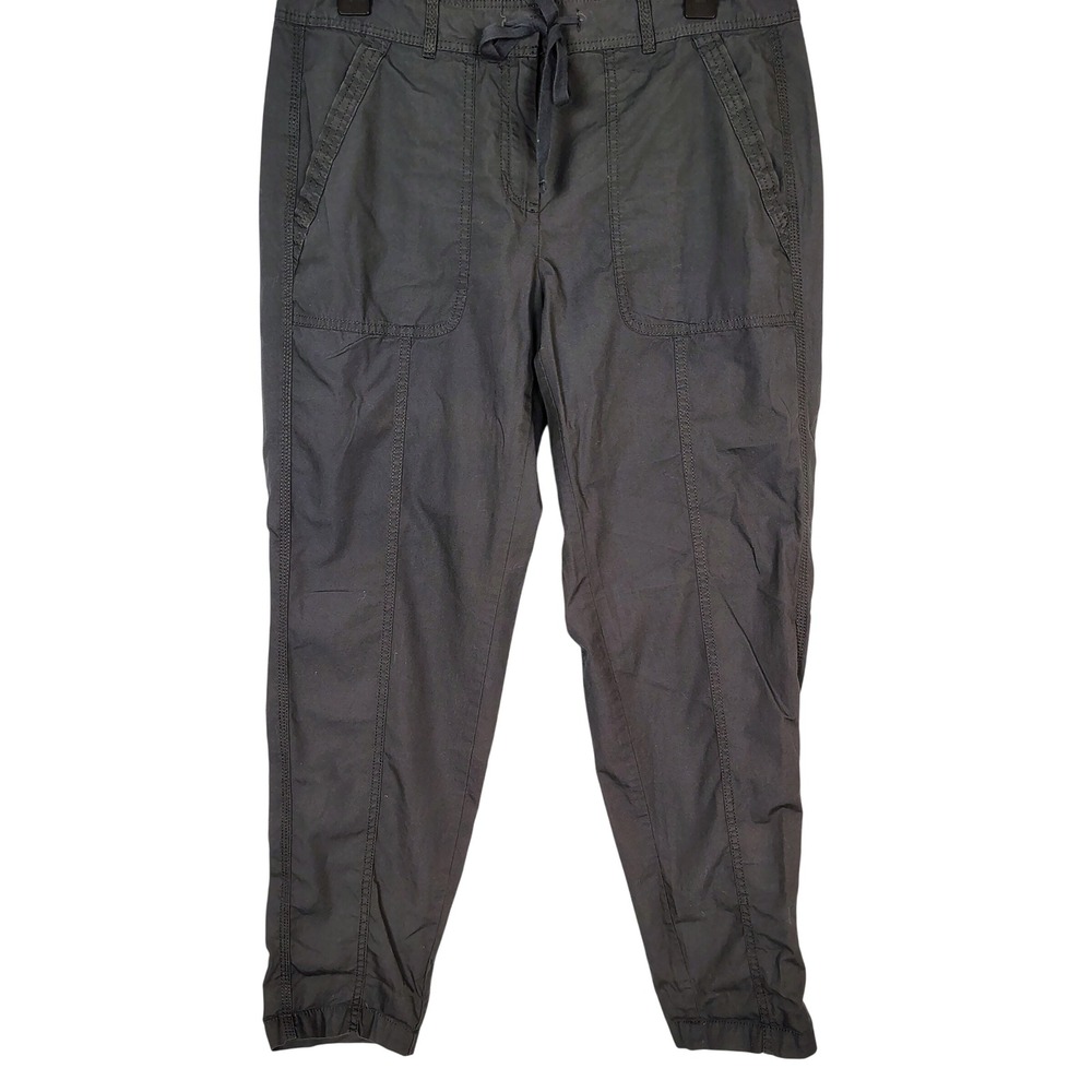 Loft Womens‎ Dark Gray Cotton Drawstring Utility Jogger Pants Size 8